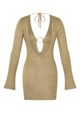 Chamie Dress Metallic Khaki