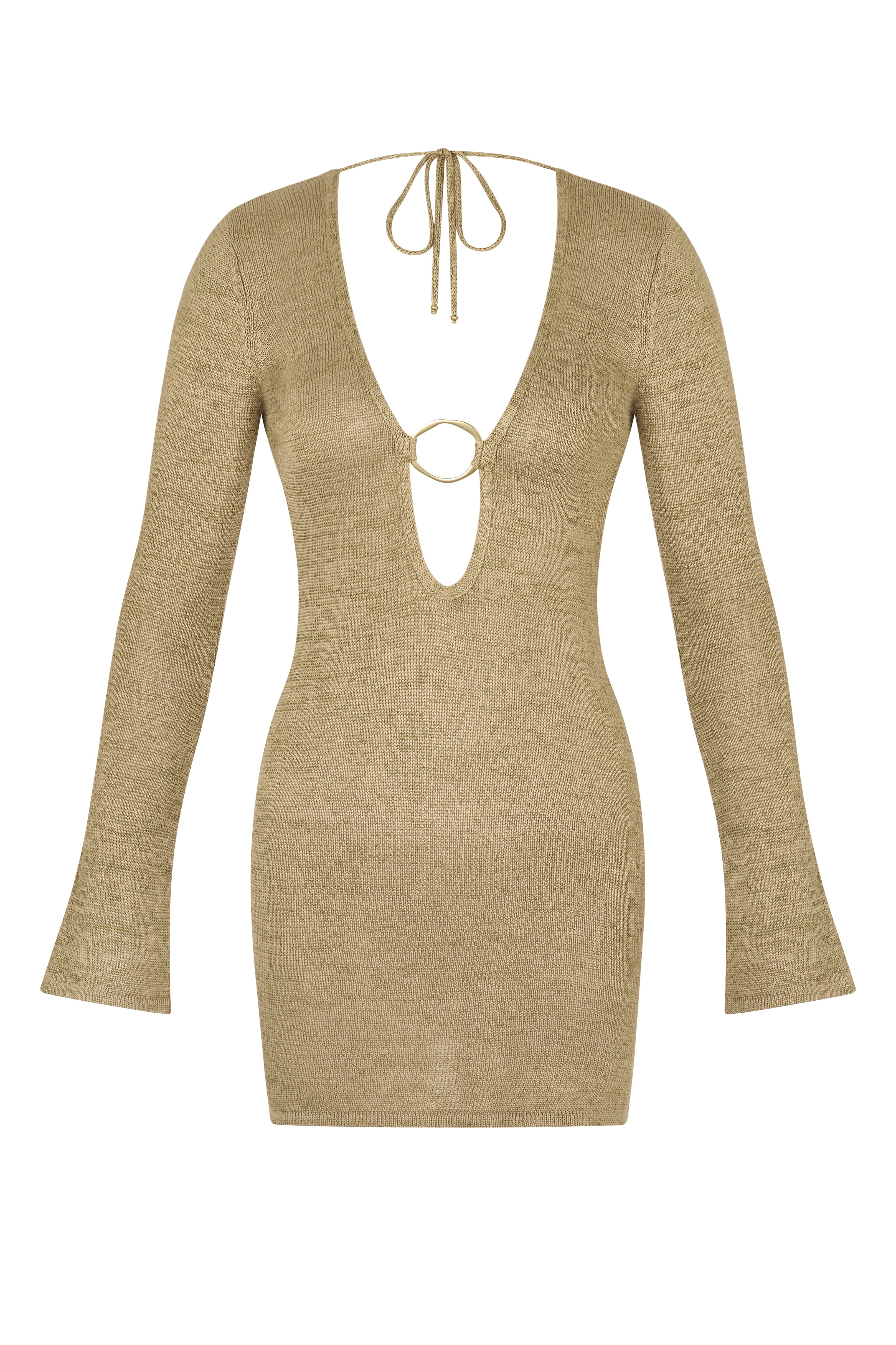 Chamie Dress Metallic Khaki