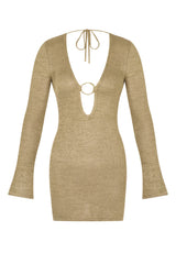 Chamie Dress Metallic Khaki