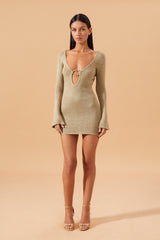 Chamie Dress Metallic Khaki