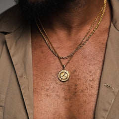 Clock Pendant Necklace - Gold